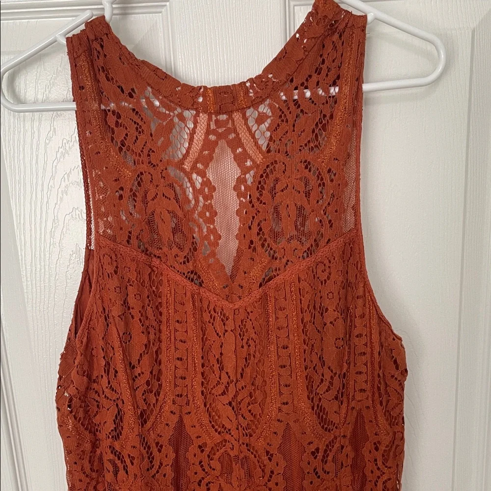 Free People Lace Midi Dress - Rust - Picture 2 of 14